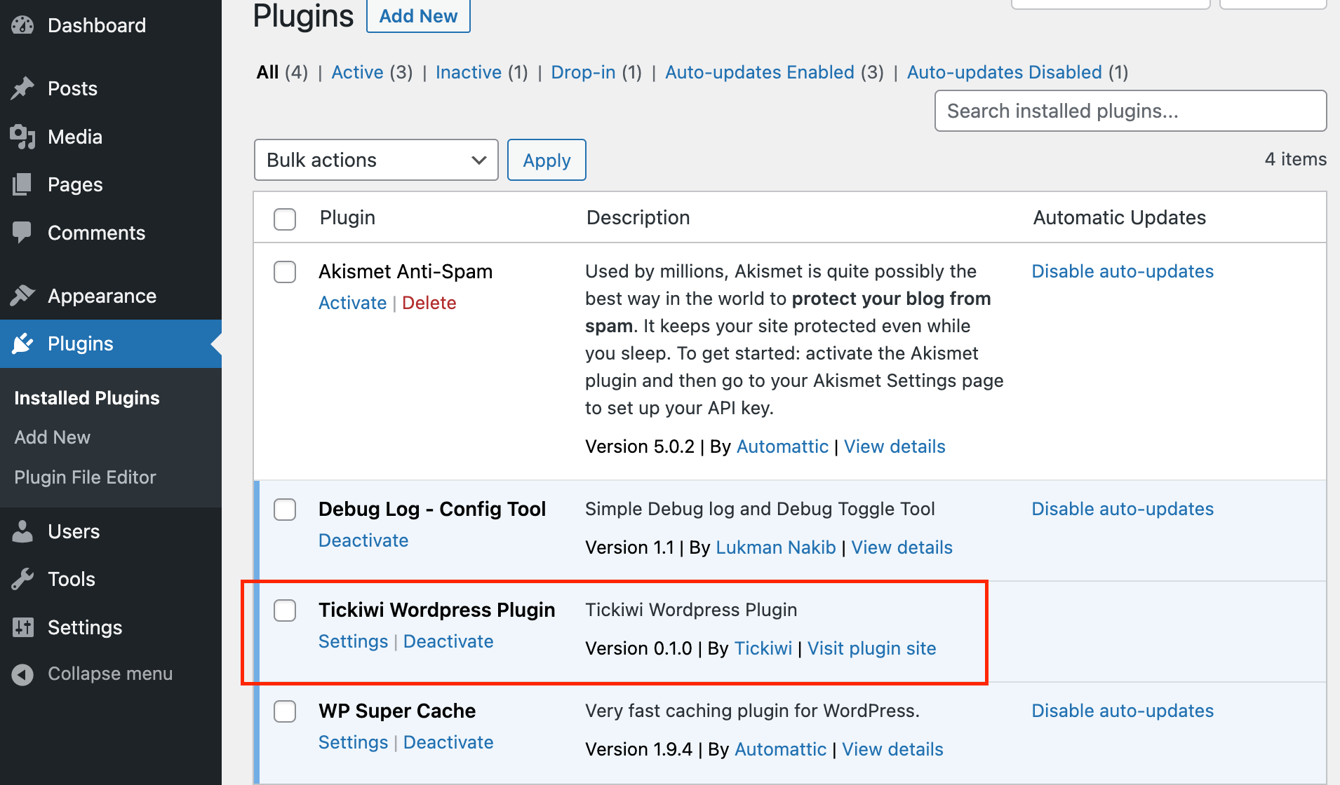 Tickiwi plugin for WordPress and Woocommerce